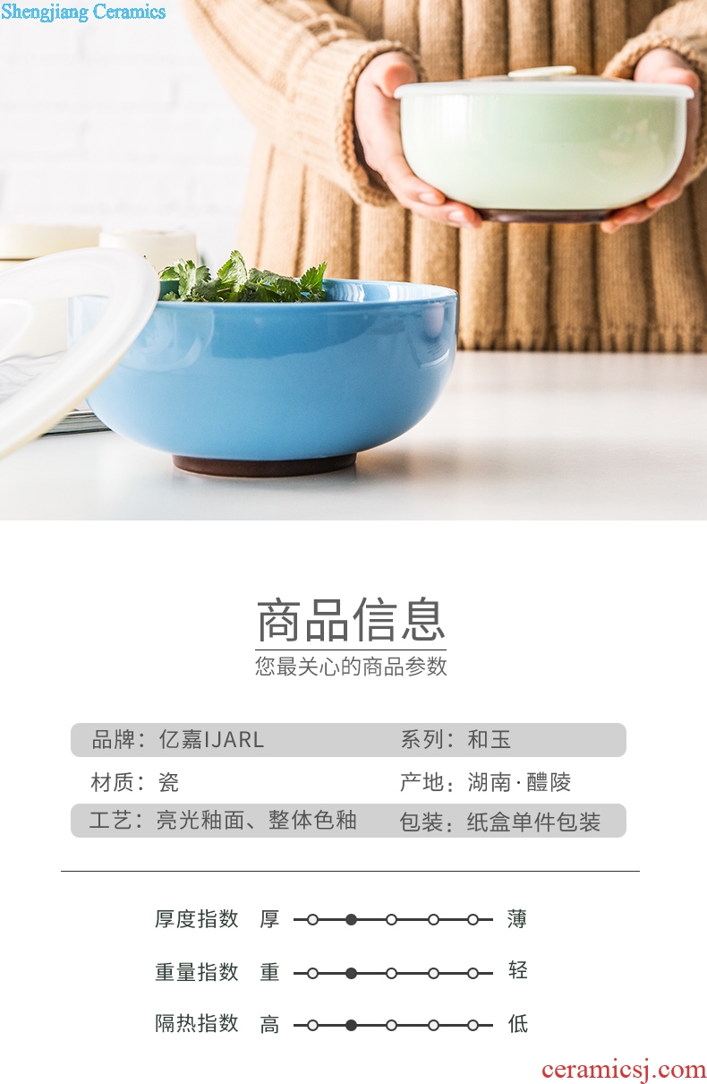 Million jia creative preservation bowl ceramics microwave bento cassette cover bubble rainbow noodle bowl seal preservation box lunch box fridge