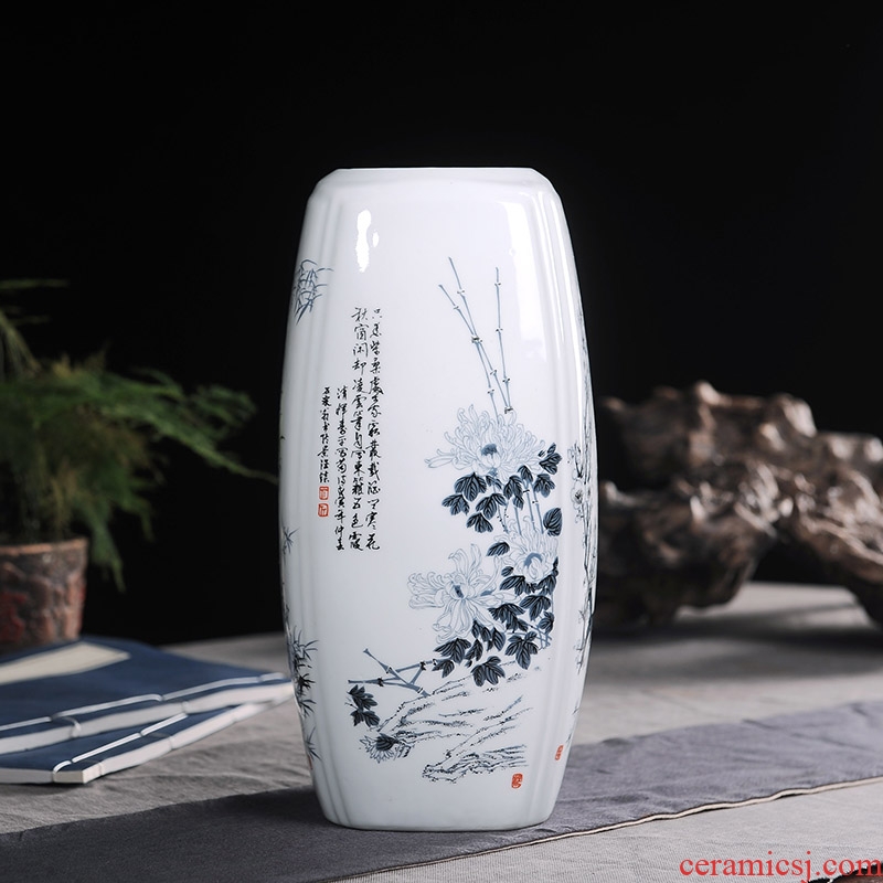 Jingdezhen chinaware bottle plum chrysanthemum flower arranging flowers wine TV ark adornment handicraft furnishing articles sitting room