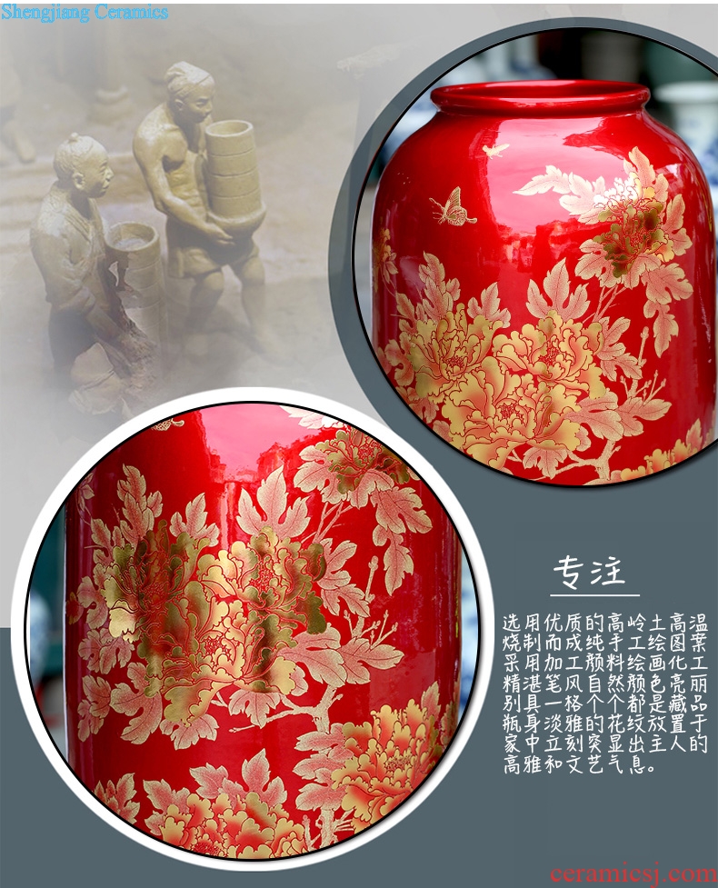 Jingdezhen ceramic crystal glaze sharply of large vase home sitting room place hotel accessories store hall