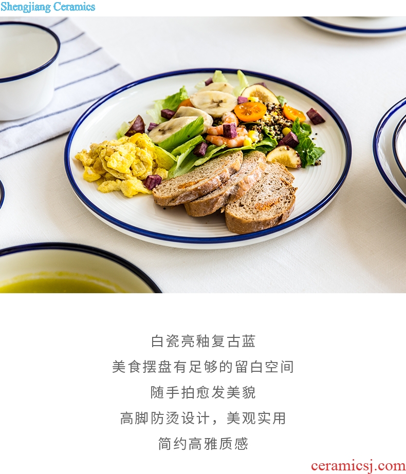 Ijarl million jia household ceramic dish dish dish dish dish tray is fish creativity under the glaze color plate