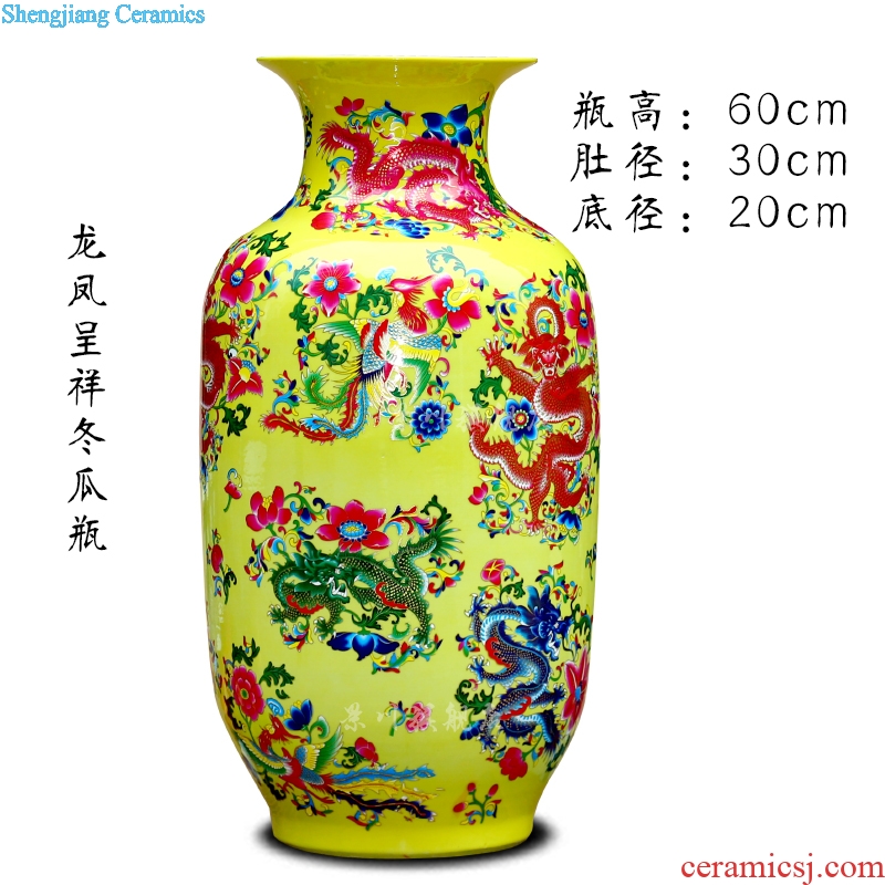 Jingdezhen ceramics Huang Longfeng ChengXiang vase home sitting room mesa desktop office furnishing articles, decorative