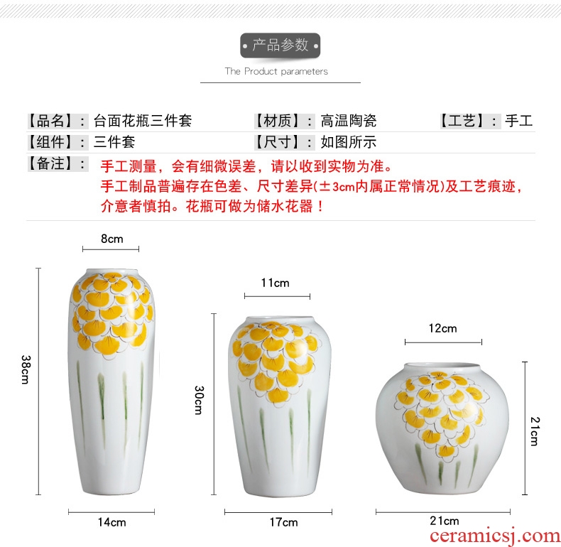 Insert new Chinese style ceramic vase originality fashionable sitting room white dried flowers, household soft adornment is placed