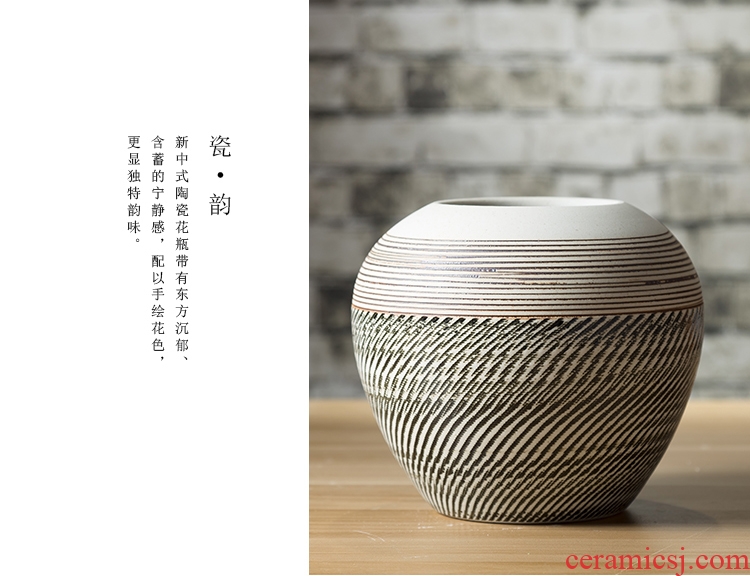 Chinese style household act the role ofing is tasted ceramic creative arts vase TV ark furnishing articles three-piece suit the sitting room porch wine accessories