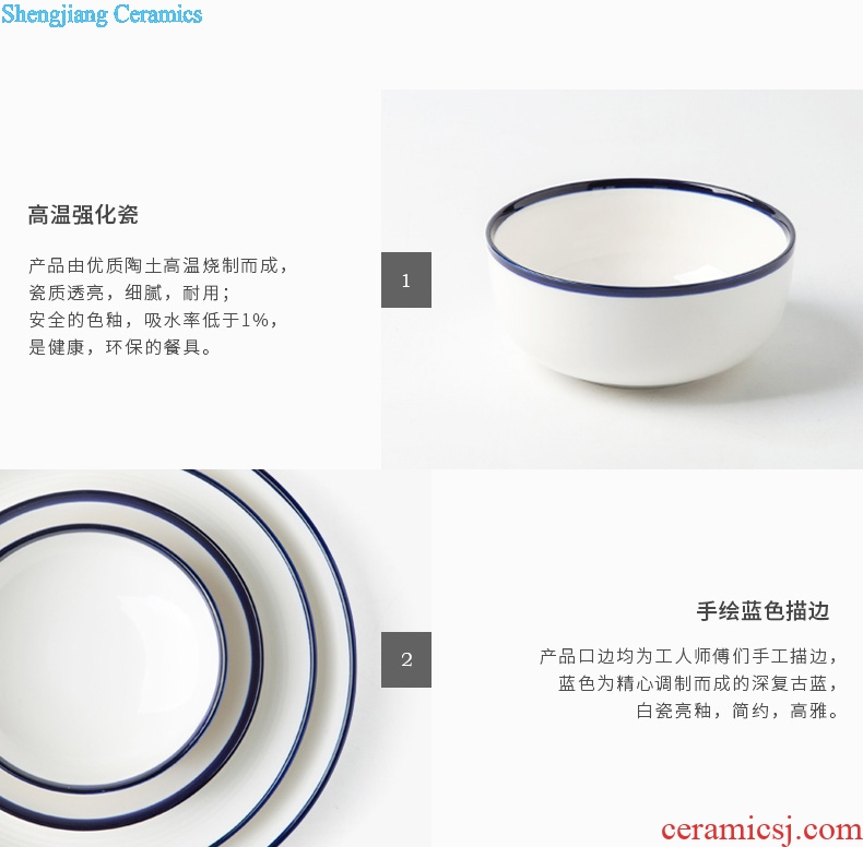 Million jia creative ceramic bowl rainbow noodle bowl bowl home a large soup pot soup bowl microwave li riceses leave