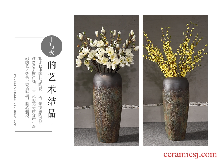 Jingdezhen Chinese style restoring ancient ways is the sitting room of large vase do old coarse pottery flower arranging flower art ceramic vases, home furnishing articles