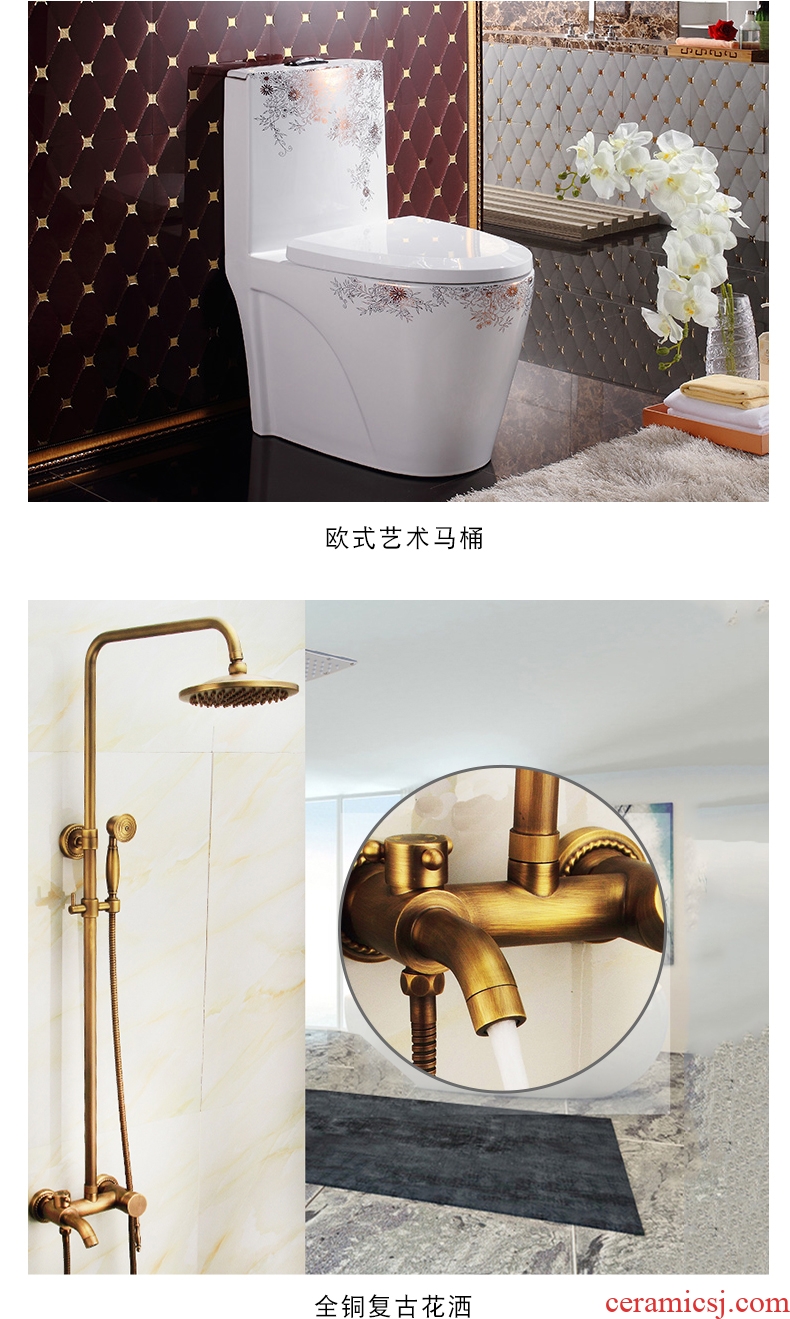 JingYan marble series save money that defend bath suit + + + toilet mop pool on the ceramic basin flower is aspersed restoring ancient ways