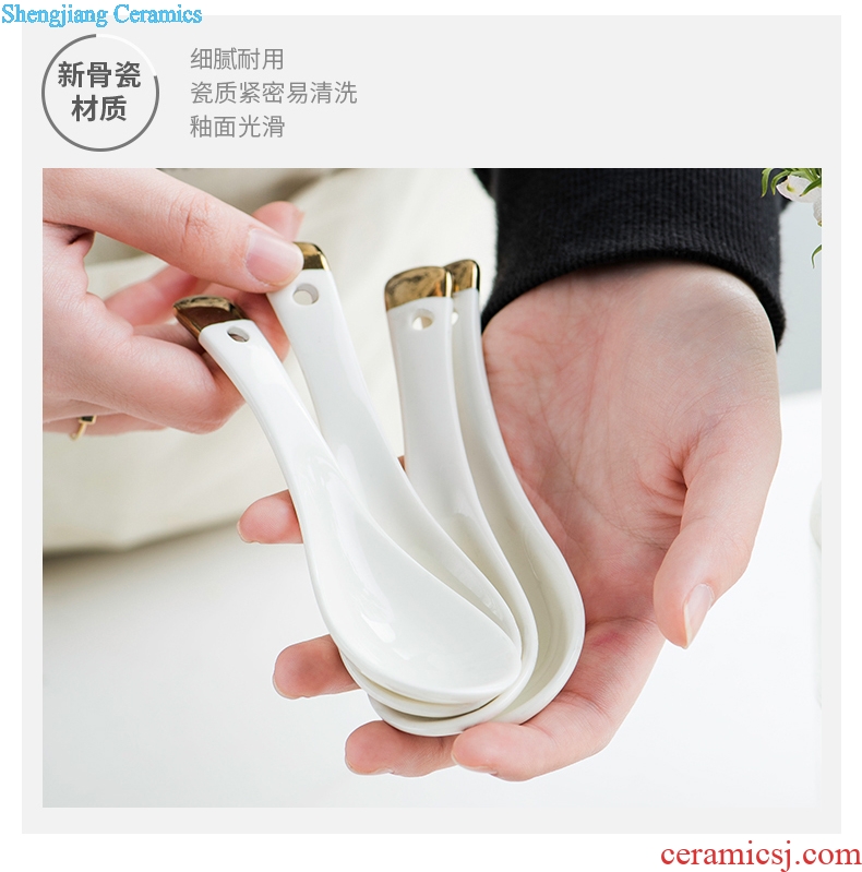 Ijarl million jia ou household ceramic spoon innovative new bone China tableware kitchen spoon ladle TBSP light