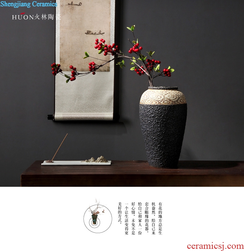 New Chinese style ceramic vase furnishing articles manually zen retro creative flower arrangement sitting room porch soft adornment between example