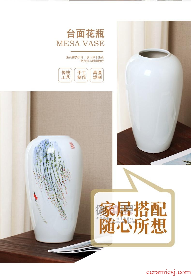 Jingdezhen ceramic vases, flower art creative new Chinese style household act the role ofing is tasted the sitting room TV ark hotel decoration furnishing articles