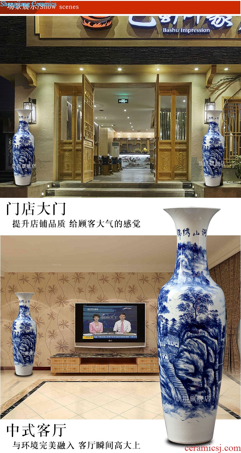 Jingdezhen porcelain ceramics hand-painted splendid sunvo large vases, sitting room of Chinese style household furnishing articles of handicraft