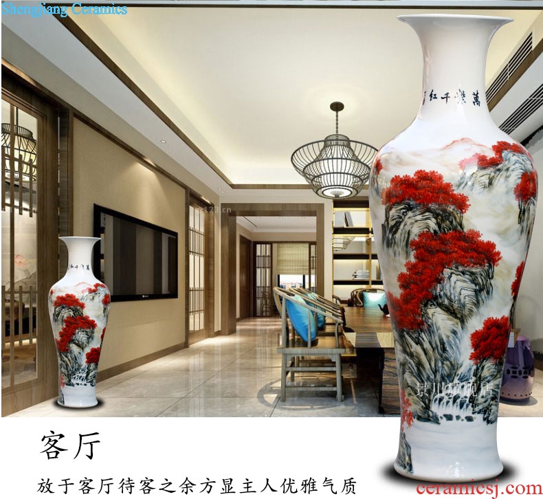 Jingdezhen ceramics antique hand-painted youligong flower arranging big vase home sitting room ground adornment furnishing articles