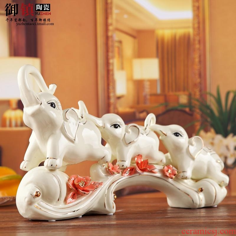 Jingdezhen creative household act the role ofing is tasted lucky elephant handicraft furnishing articles and feng shui like sitting room adornment gift decoration