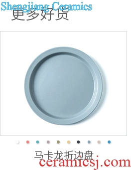 Million jia American retro round ceramic plate large household square western food steak fish dish dish dish dish