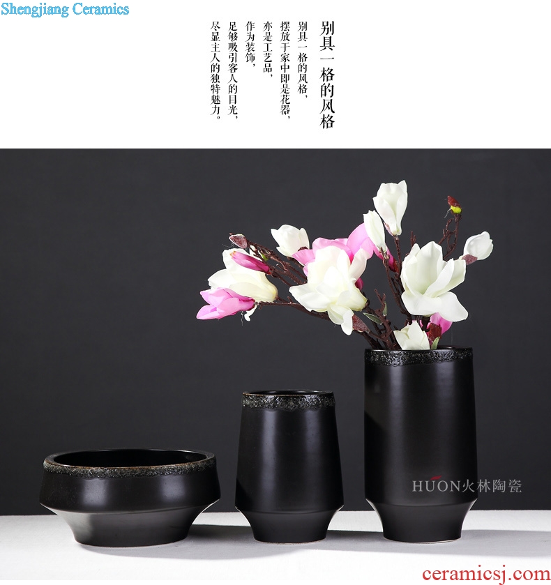 Jet Chinese wind restoring ancient ways ceramic vase of modern new Chinese style wood house sitting room zen place adorn article