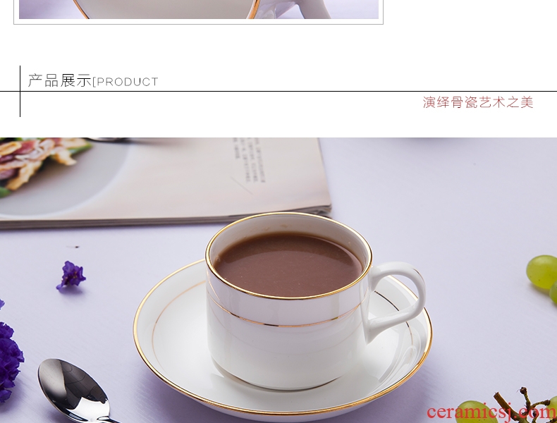 Jingdezhen coffee cup sets glass ceramic bone China phnom penh pure white European cup creative distribution spoons