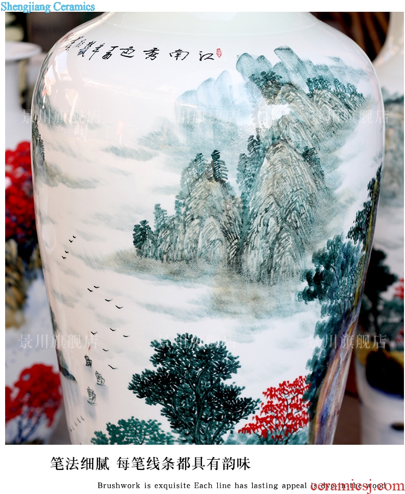 Jingdezhen ceramic bottle handicraft furnishing articles hand-painted scenery south xiuse of large vase decoration opening gifts