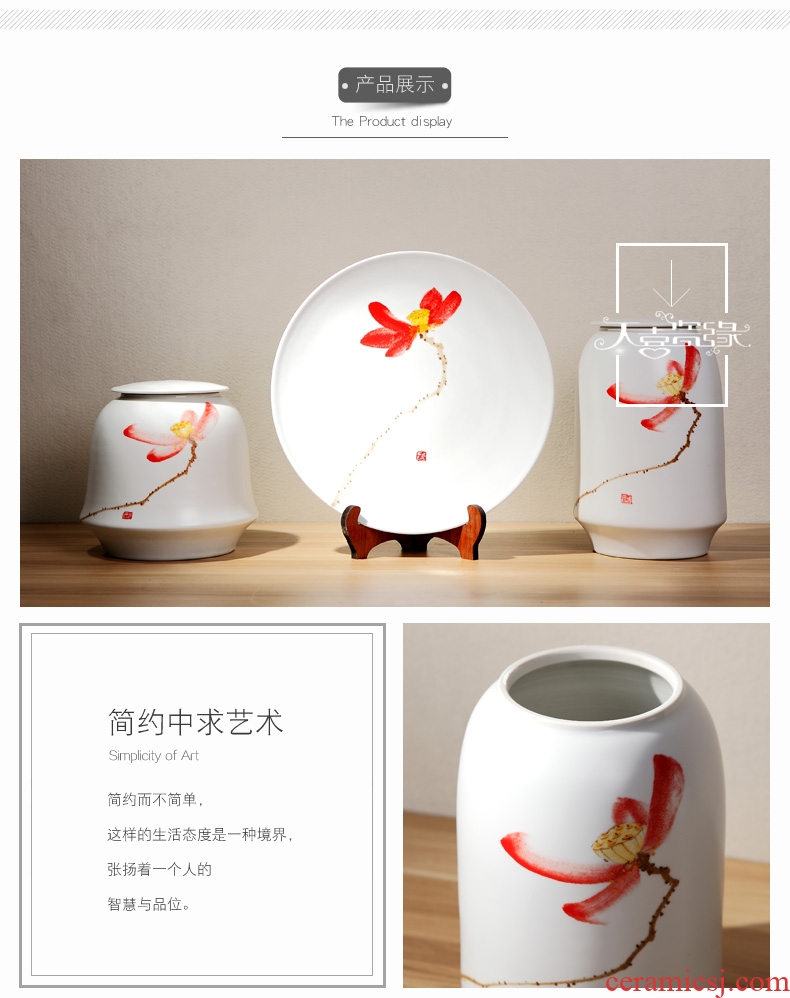 Modern new Chinese style ceramic storage tank household soft adornment model vase is placed between the sitting room porch ark