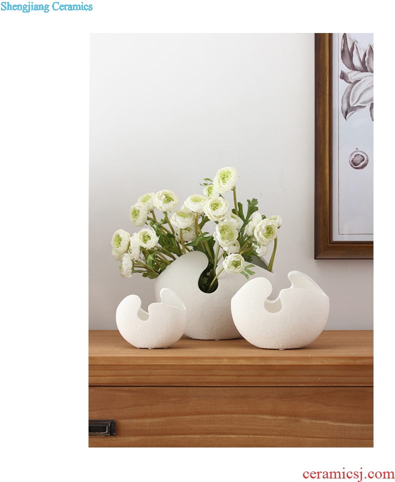 Tang dynasty insert white ceramic vase furnishing articles three-piece suit contemporary and contracted European household soft adornment sitting room decoration