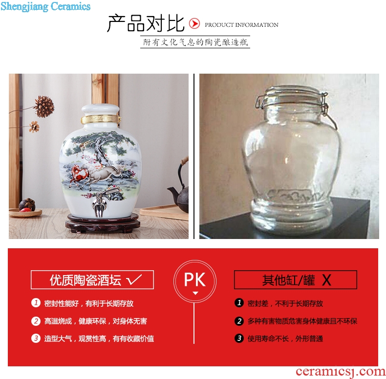 City palace lane jingdezhen ceramic jars 10 jins 20 jins 30 pounds it with leading bubble bottle wine jar jar