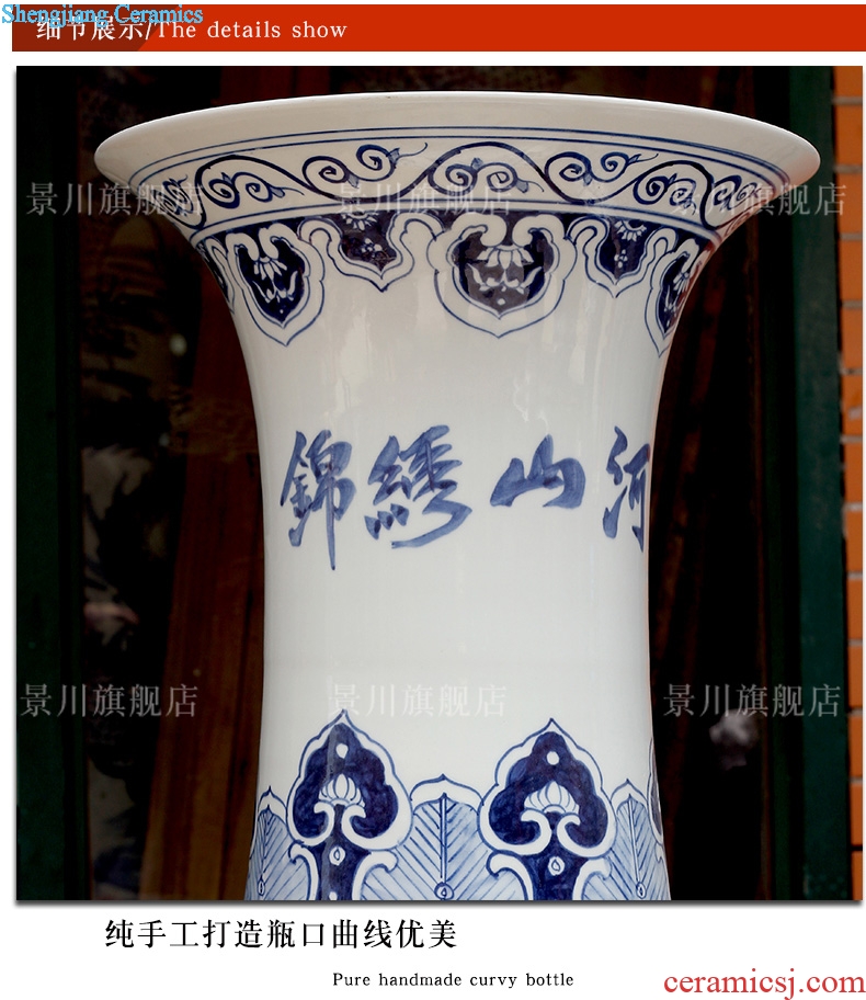 Jingdezhen blue and white porcelain hand-painted splendid sunvo goddess of mercy bottle of large vases, home sitting room hotel decoration furnishing articles