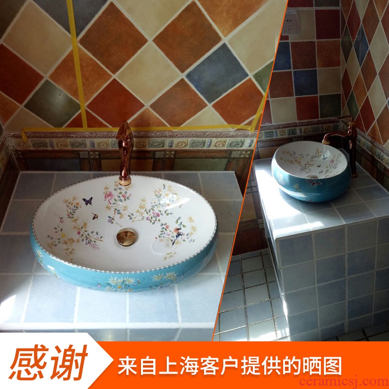 JingWei the sink on the ceramic pot art toilet basin on the basin that wash a face basin ellipse