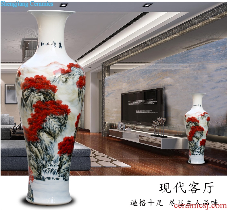 Jingdezhen ceramics antique hand-painted youligong flower arranging big vase home sitting room ground adornment furnishing articles