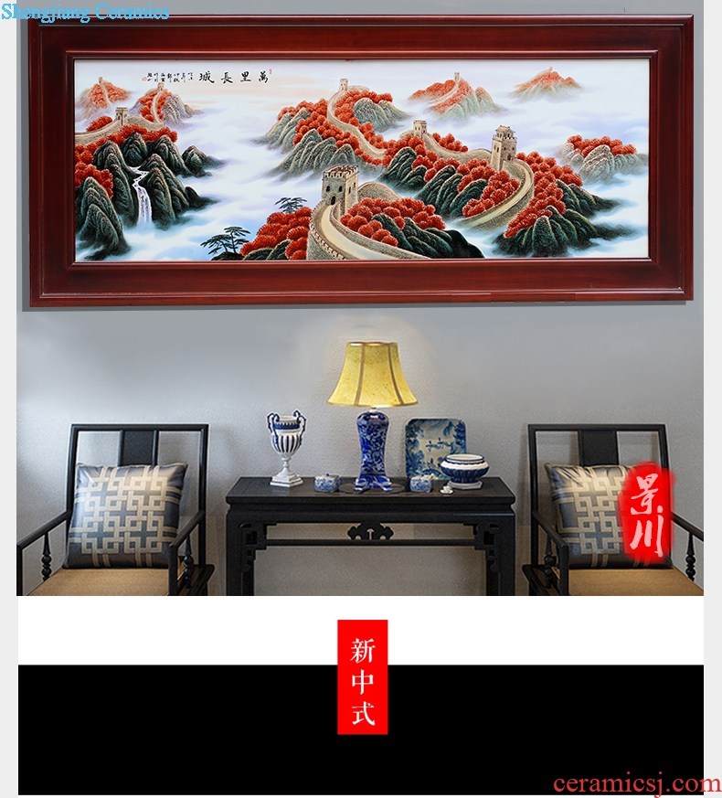 Jingdezhen ceramic painting hand-painted wall adornment porcelain plate painting the living room a study background wall Chinese hang a picture