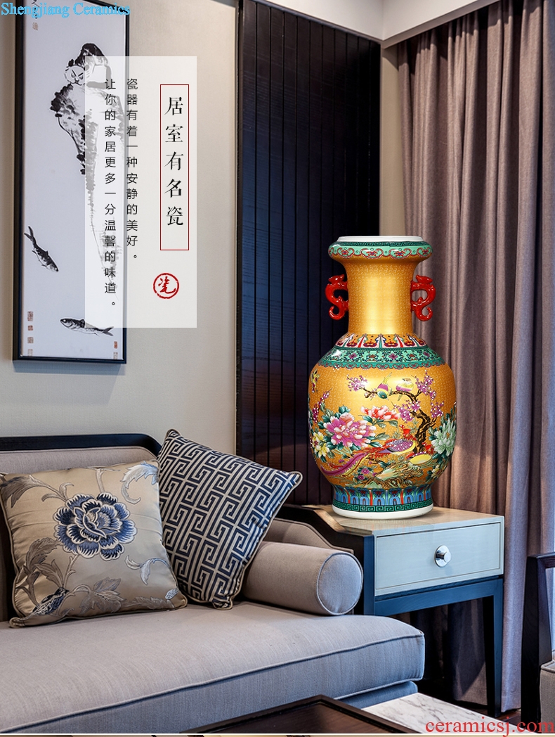 Jingdezhen ceramics ceramic vase household living room TV cabinet porch decoration floor vase furnishing articles