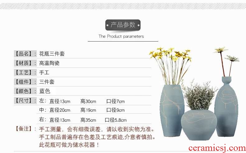 The sitting room a three-piece furnishing articles contracted and contemporary ceramic vase dry flower TV ark porch fashion home decoration