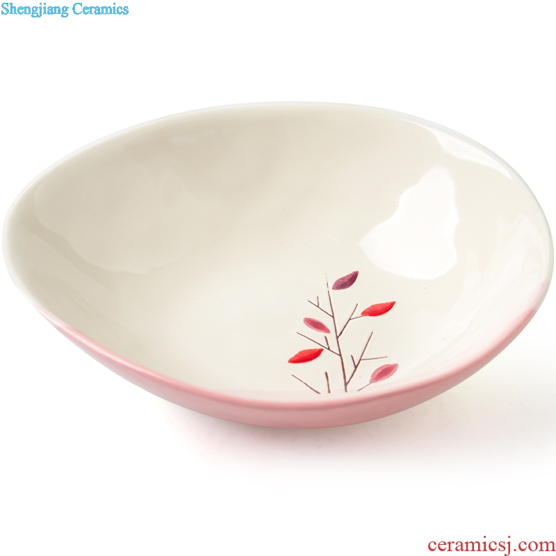 Ijarl million fine Korean ceramic bowl bowl of fruit vegetables salad bowl bowl creative contracted soup bowl tableware grove