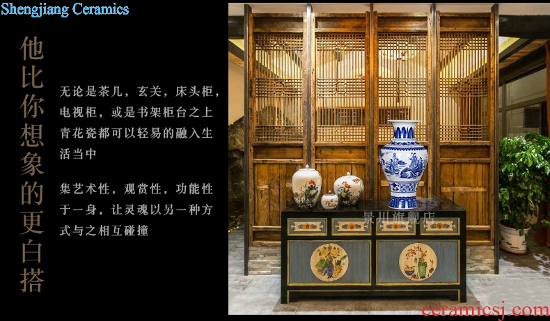 Archaize characters floret bottle of jingdezhen ceramics of blue and white porcelain vase mesa of sitting room adornment handicraft furnishing articles