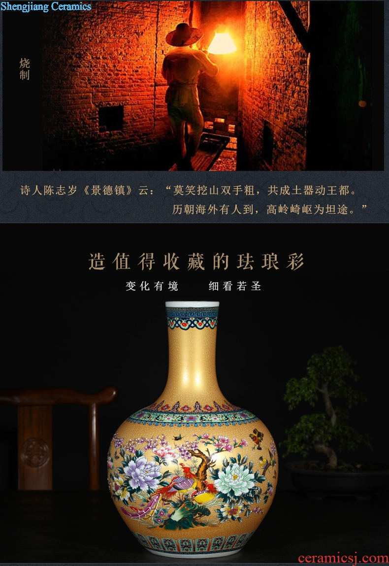 Jingdezhen ceramics of large vases, flower arrangement in modern Chinese style living room decoration vase TV ark furnishing articles