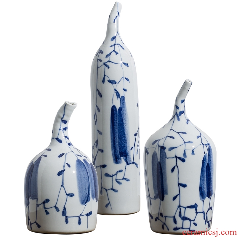 Ceramic vase furnishing articles sitting room furniture put dry flower contracted and contemporary art decorative flower implement wind blue and white porcelain arts and crafts