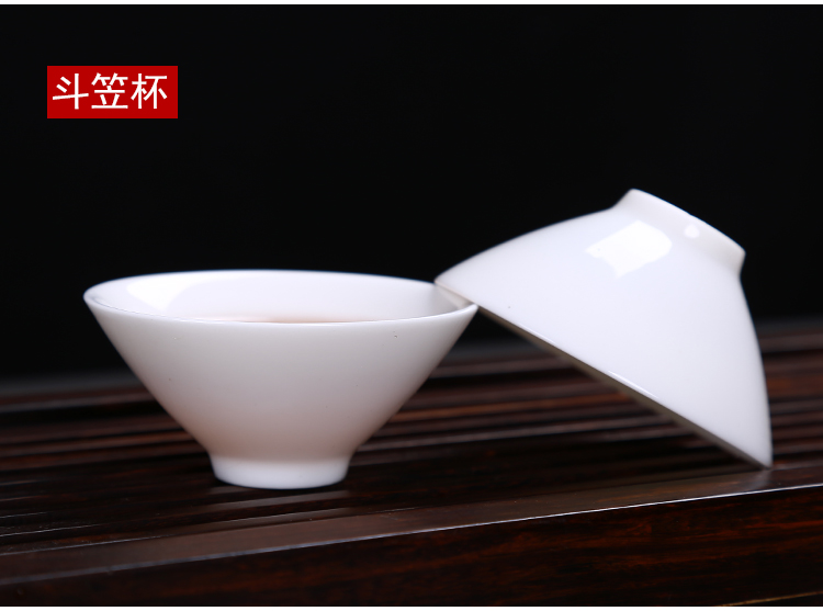 Leopard lam premium suet jade porcelain box kung fu tea set household ceramic white porcelain tea cups office tureen