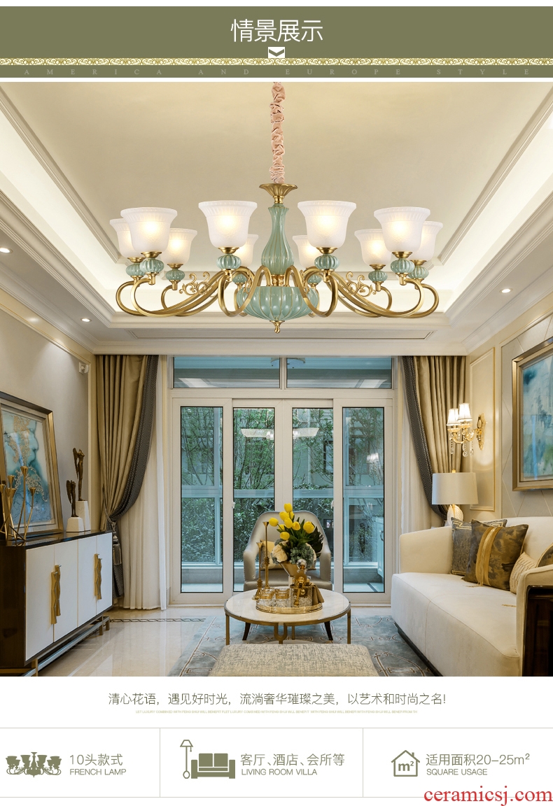 All copper pendant contracted sitting room lamps and lanterns of double entry floor bedroom villa hall restaurant dining room of the light ceramic chandeliers