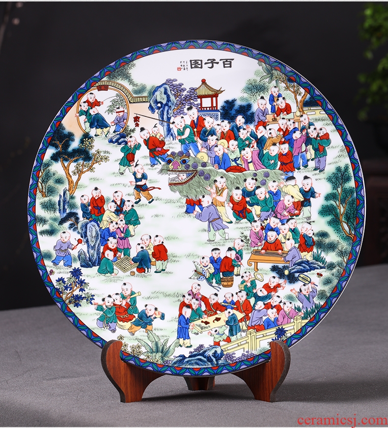 Hang dish of jingdezhen ceramics decoration plate figure Chinese wine rich ancient frame sitting room adornment is placed the ancient philosophers