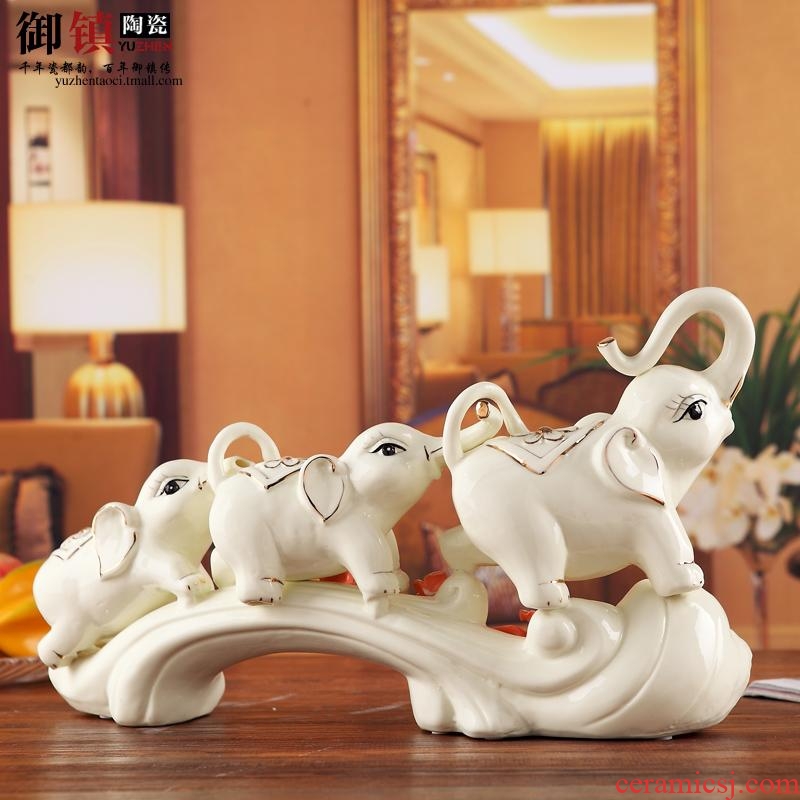 Jingdezhen creative household act the role ofing is tasted lucky elephant handicraft furnishing articles and feng shui like sitting room adornment gift decoration