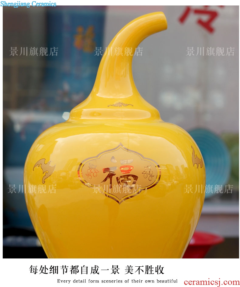 Jingdezhen ceramic maxim landing big gourd vases home sitting room store modern Chinese style furnishing articles