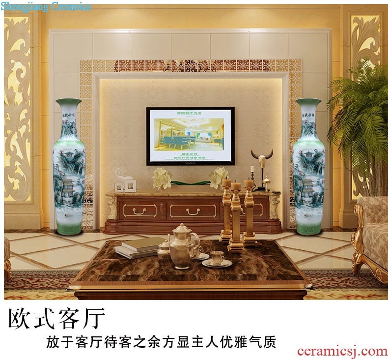 Jingdezhen ceramics hand-painted color bright future of large vase sitting room hotel modern furnishing articles ornaments