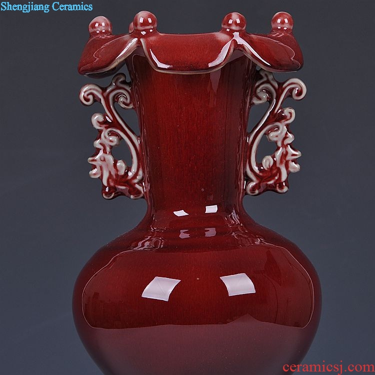 Jingdezhen ceramic vase archaize crack jun porcelain home decoration new classical sitting room porch crafts