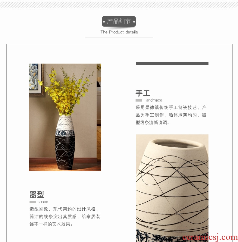 European modern ceramic vase landing fashionable sitting room new TV ark decoration dry flower home furnishing articles