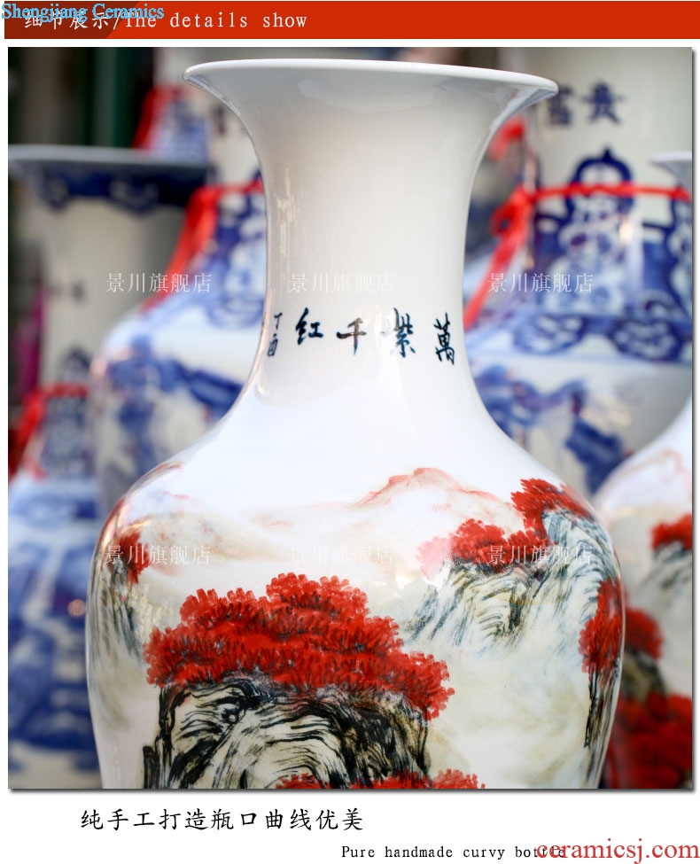 Jingdezhen ceramics antique hand-painted youligong flower arranging big vase home sitting room ground adornment furnishing articles