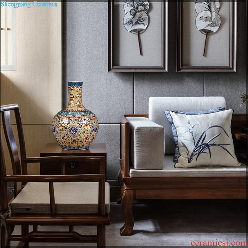 Jingdezhen ceramics colored enamel of large vases, flower flower arrangement sitting room adornment ceramics furnishing articles