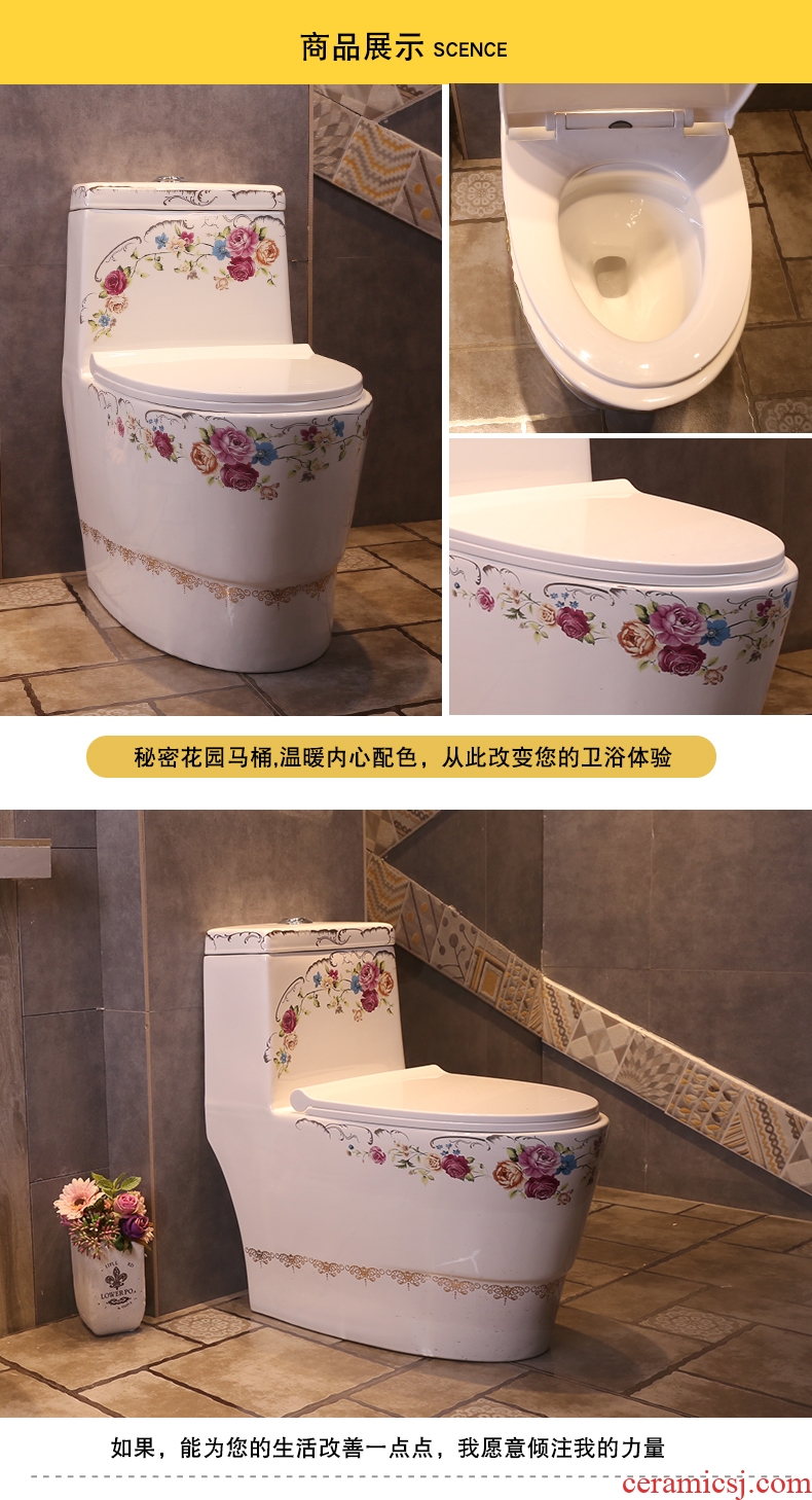 JingYan secret garden European art siphon pumping ceramic sanitary ware toilet household toilet implement