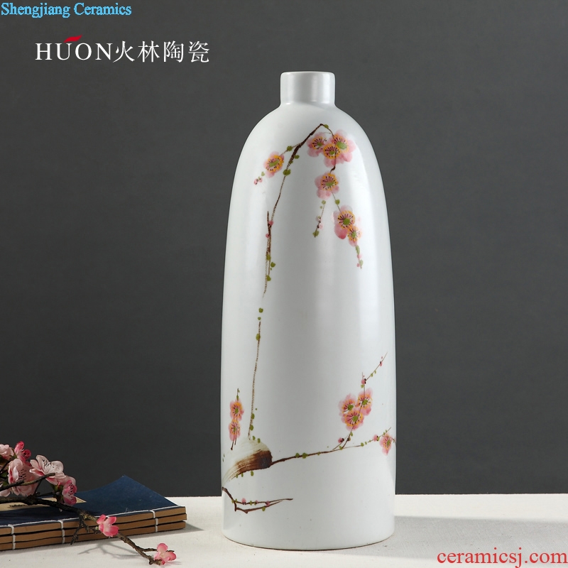 Modern new Chinese vase furnishing articles hand-painted plum blossom white ceramic sitting room TV ark flower arranging zen household act the role ofing is tasted