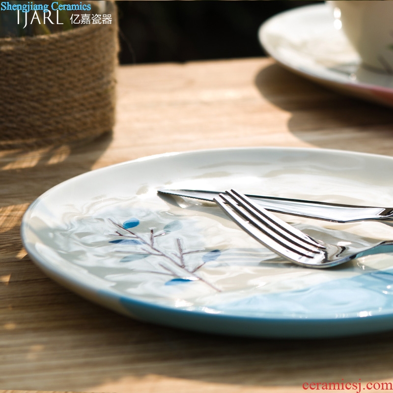 Ijarl steak dishes web celebrity ins pasta simple Nordic new western food home round ceramic dishes for breakfast