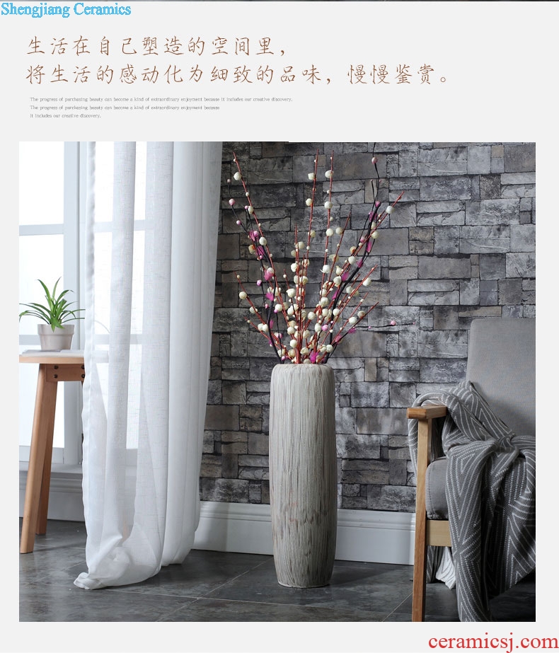 Lucky bamboo dried flowers big ceramic vase Nordic modern furnishing articles, arranging flowers sitting room be born creative home decorations