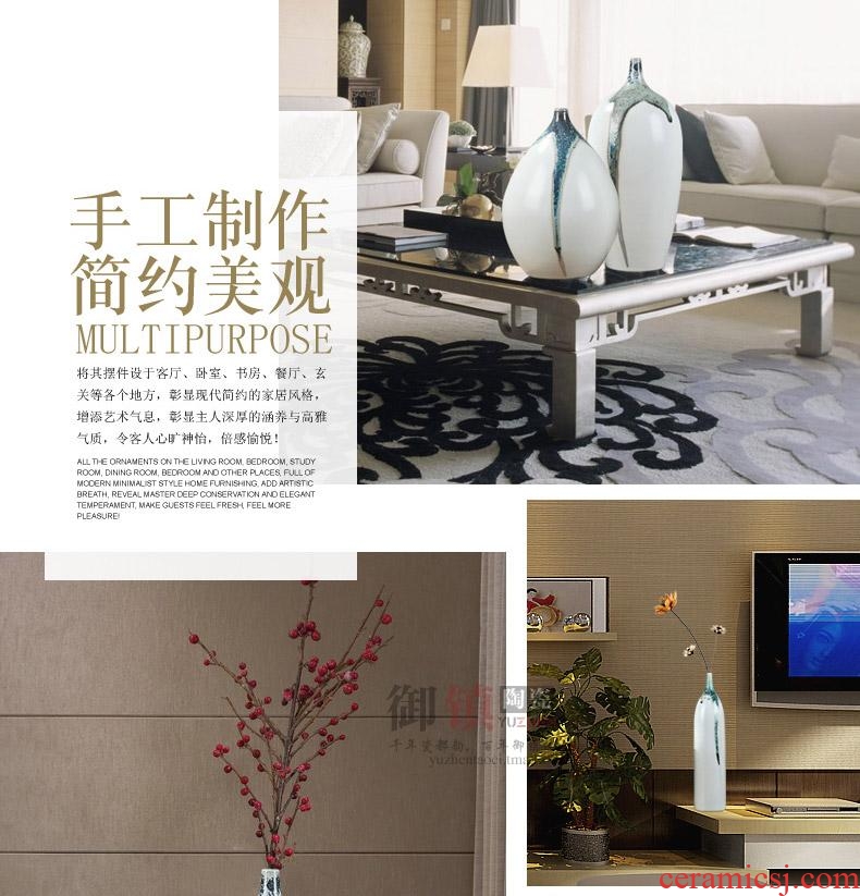 Jingdezhen household act the role ofing is tasted furnishing articles furnishing articles three-piece vase creative wine sitting room porch ceramic art decoration