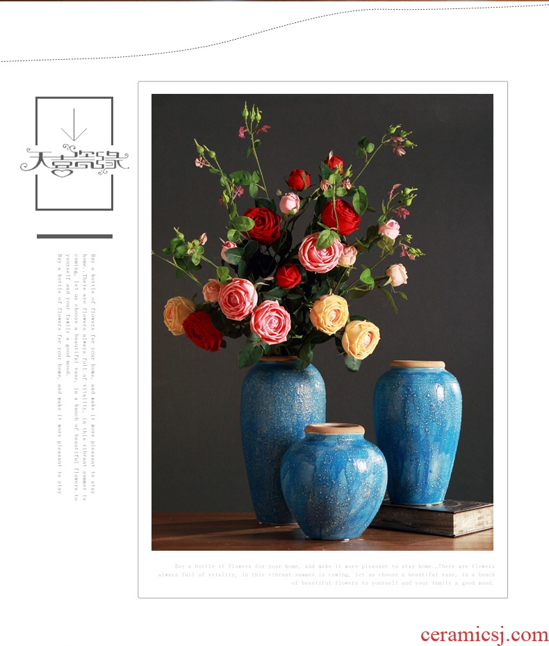 Jingdezhen ceramic flower vases furnishing articles of the sitting room TV ark wine household craft ornaments clay coarse pottery