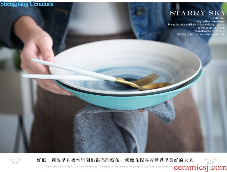 Ijarl million jia creative ceramic dish soup dish plate boreal Europe style would that fruit bowl stars